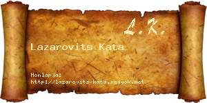 Lazarovits Kata névjegykártya
